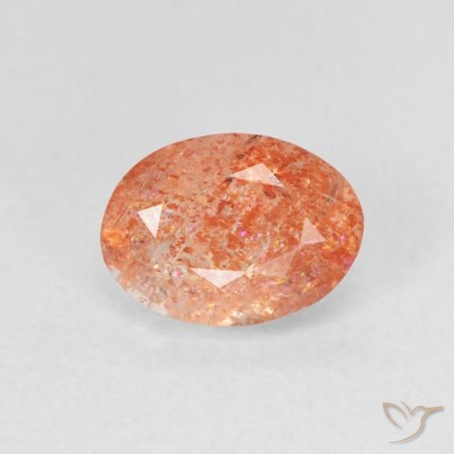 1.20ct Naturale Medium Light-Orange Pietra solare, Ovale, Traslucido