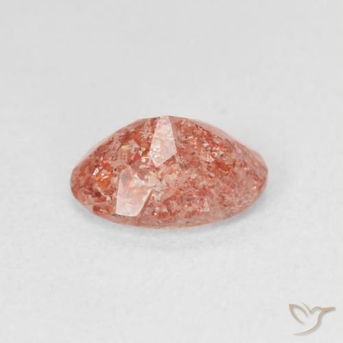 Pietra solare zenzero arancia naturale da 1.06 ct, Ovale, Traslucido