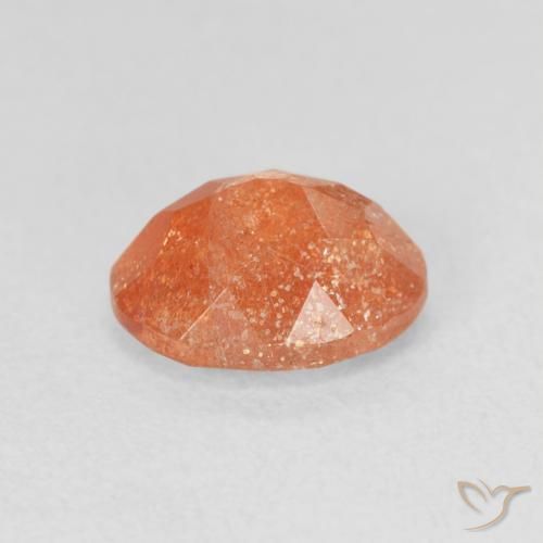 Pietra solare Arancione scuro naturale da 1.44 ct, Ovale, Traslucido