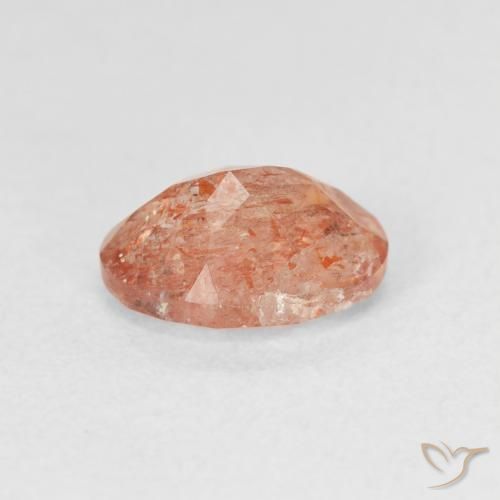 Pietra solare Arancione rossastra naturale da 1.23 ct, Ovale, Traslucido