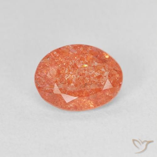 1.04ct Naturale Arancione brillante Pietra solare, Ovale, Traslucido
