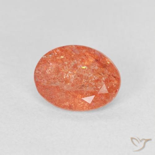 Pietra solare Arancione brillante naturale da 1.04 ct, Ovale, Traslucido