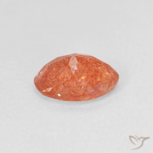 Pietra solare Arancione brillante naturale da 1.04 ct, Ovale, Traslucido