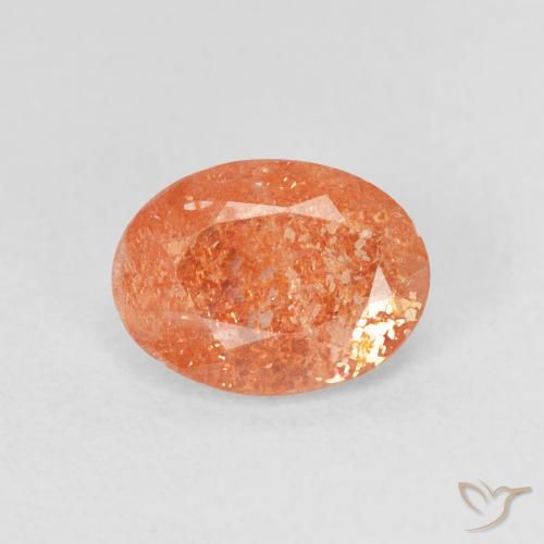 1.09ct Naturale Arancione brillante Pietra solare, Ovale, Traslucido