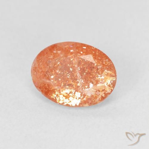 Pietra solare Arancione brillante naturale da 1.09 ct, Ovale, Traslucido