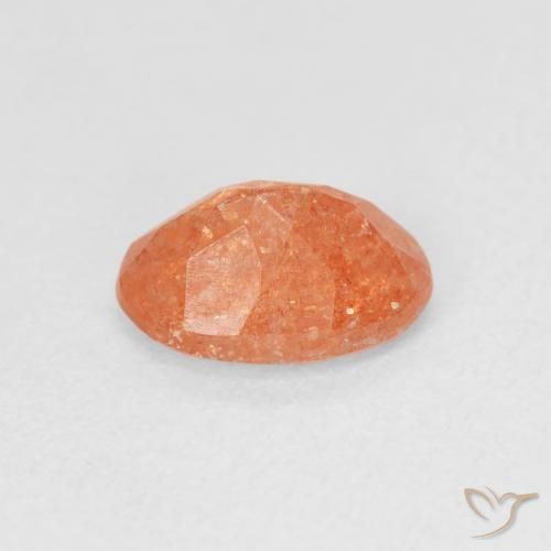Pietra solare Arancione brillante naturale da 1.09 ct, Ovale, Traslucido