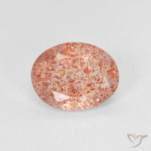 1.13ct Naturale Arancione rossastra Pietra solare, Ovale, Traslucido