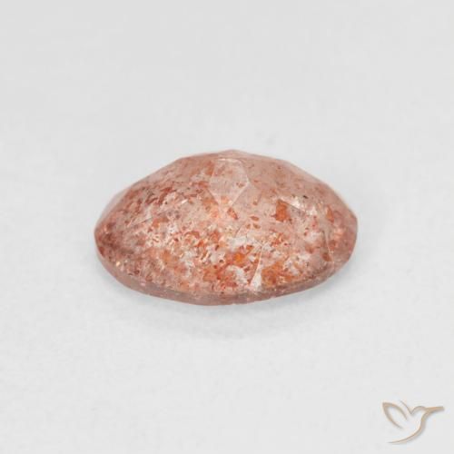 Pietra solare Arancione rossastra naturale da 1.13 ct, Ovale, Traslucido