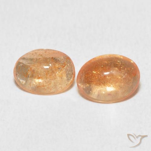 1.83ctw Naturale Arancione chiaro Pietra solare, Ovale, Traslucido