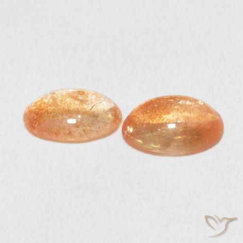 Gemme di Pietra solare Arancione chiaro naturale da 1.83 ct, Ovale, Traslucido