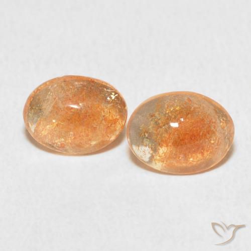 2.08ctw Naturale Arancio Pesca Chiaro Pietra solare, Ovale, Traslucido