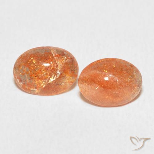 1.88ctw Naturale Medium Light-Orange Pietra solare, Ovale, Traslucido