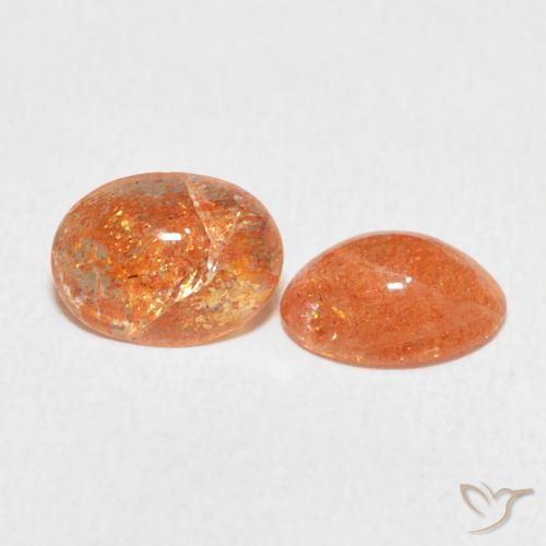 Gemme di Pietra solare Medium Light-Orange naturale da 1.88 ct, Ovale, Traslucido