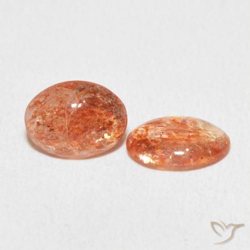 Gemme di Pietra solare Arancio Medio naturale da 1.60 ct, Ovale, Traslucido