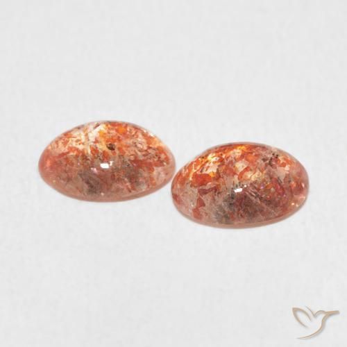 Gemme di Pietra solare Arancio Medio naturale da 1.63 ct, Ovale, Traslucido