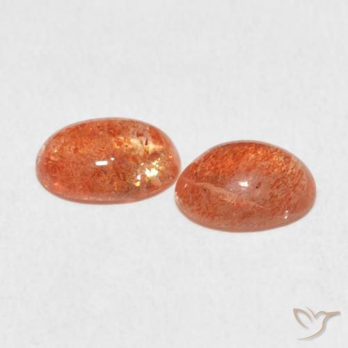 Gemme di Pietra solare Arancione rossastra naturale da 2.12 ct, Ovale, Traslucido