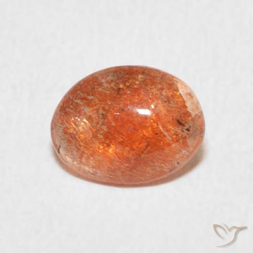 0.91ct Naturale Arancione brillante Pietra solare, Ovale, Traslucido