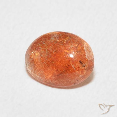 Pietra solare Arancione brillante naturale da 0.91 ct, Ovale, Traslucido