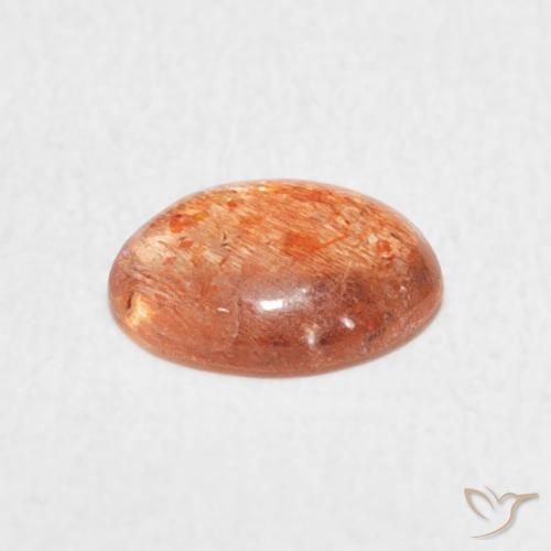 Pietra solare Arancione brillante naturale da 0.91 ct, Ovale, Traslucido