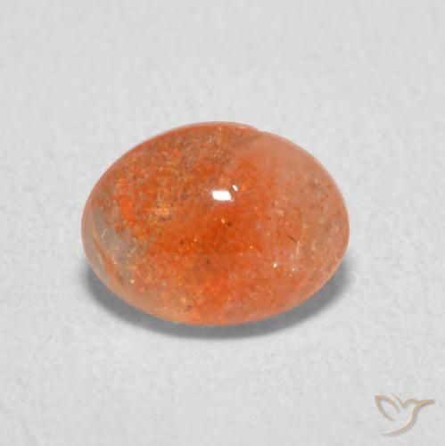 1.18ct Naturale Arancione scuro Pietra solare, Ovale, Traslucido