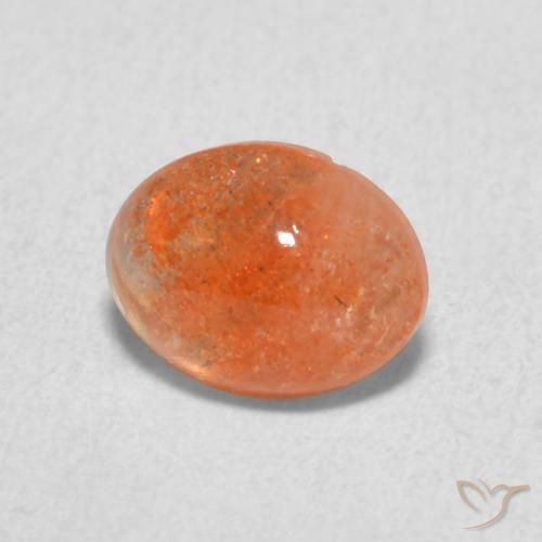 Pietra solare Arancione scuro naturale da 1.18 ct, Ovale, Traslucido