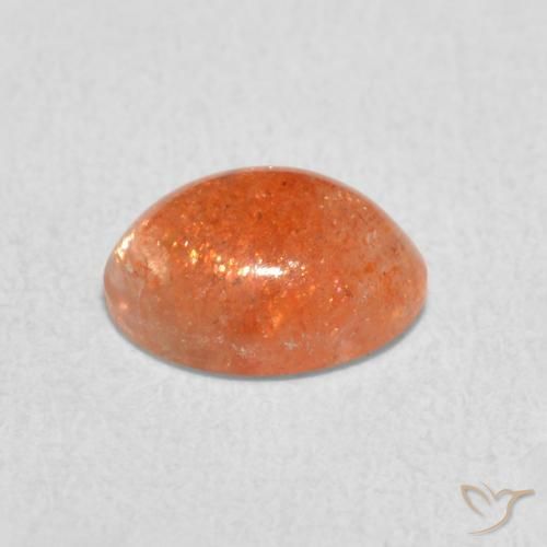 Pietra solare Arancione scuro naturale da 1.18 ct, Ovale, Traslucido