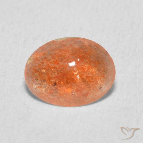 0.87ct Naturale Yam Arancia Pietra solare, Ovale, Traslucido