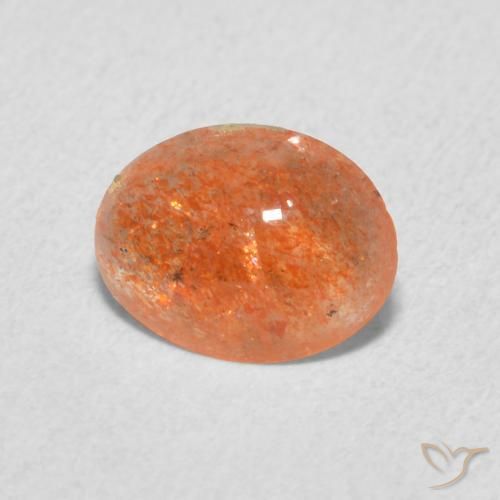 Pietra solare Yam Arancia naturale da 0.87 ct, Ovale, Traslucido
