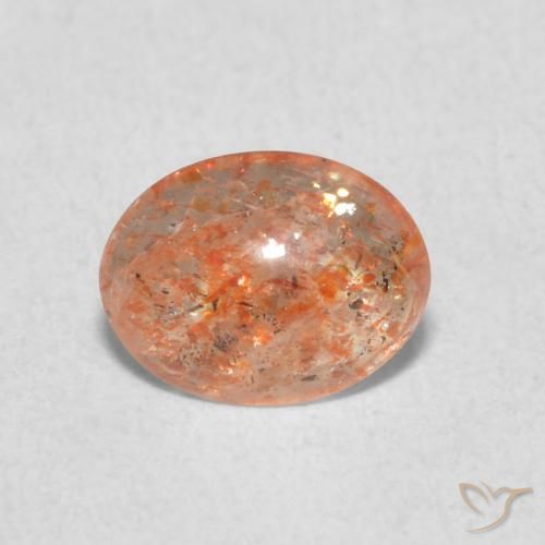 0.84ct Naturale Medium Light-Orange Pietra solare, Ovale, Traslucido