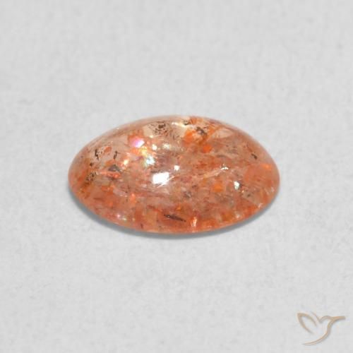 Pietra solare Medium Light-Orange naturale da 0.84 ct, Ovale, Traslucido