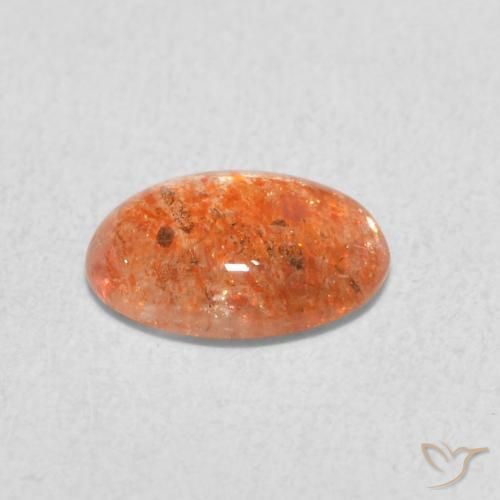 Pietra solare Arancio Medio naturale da 0.93 ct, Ovale, Traslucido
