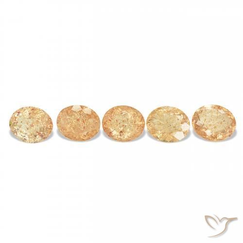 Gemme di Pietra solare Arancione chiaro naturale da 22.26 ct, Ovale, Trasparente
