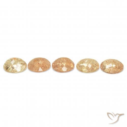 Gemme di Pietra solare Arancione chiaro naturale da 22.26 ct, Ovale, Trasparente