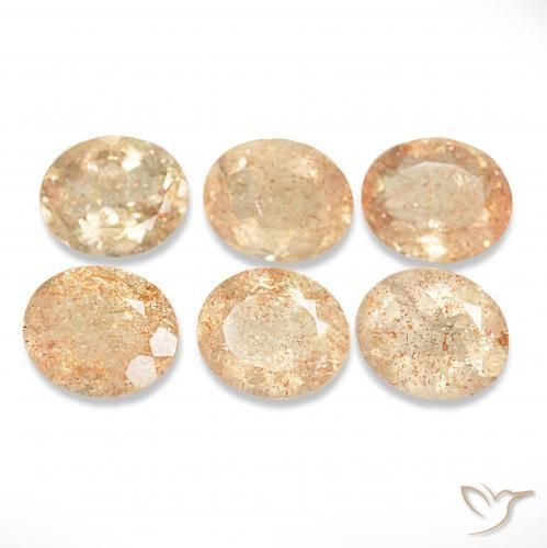Gemme di Pietra solare Arancione chiaro naturale da 24.73 ct, Ovale, Trasparente