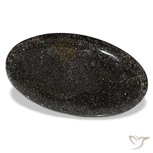 Pietra del sole naturale nero da 55,67 ct, taglio ovale, traslucido