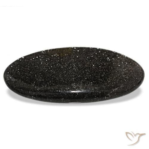 Pietra del sole naturale nero da 55,67 ct, taglio ovale, traslucido
