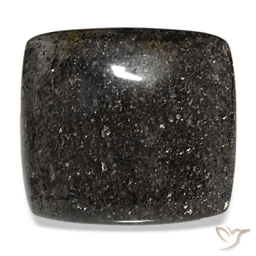 38.66ct nero pietra del sole, cuscino, traslucido