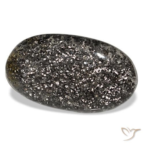 Pietra del sole naturale nero da 20,93 ct, taglio ovale, traslucido