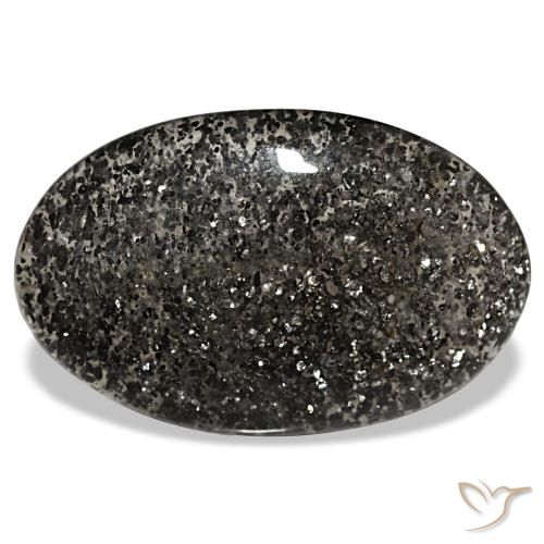 25.54ct nero pietra del sole, ovale, traslucido
