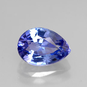 Tanzanite Viola Blu naturale da 1.67 ct, Forma a pera, VVS-VS