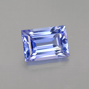 Tanzanite naturale blu da 1,61 ct, baguette, VS