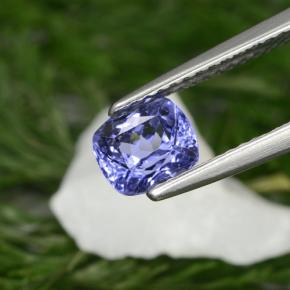 Tanzanite naturale blu da 1,13 ct, taglio a cuscino, VVS