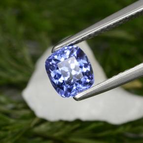 Tanzanite naturale blu da 1,13 ct, taglio a cuscino, VVS