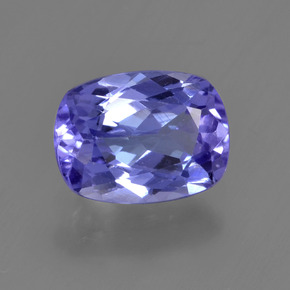 Tanzanite naturale viola da 1,34 ct, taglio a cuscino, VVS-VS