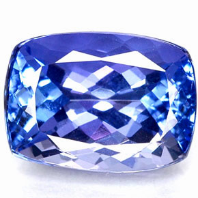 Tanzanite naturale blu da 3,07 ct, taglio a cuscino, IF