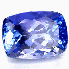 Tanzanite naturale blu da 3,07 ct, taglio a cuscino, IF