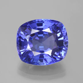 Tanzanite naturale blu da 10,76 ct, taglio a cuscino, VVS