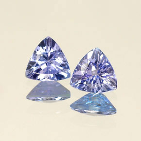 Gemme di Tanzanite Viola Blu naturale da  ct, Taglio trillion, VS