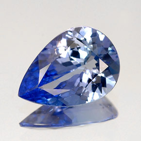 Tanzanite naturale blu da 1,43 ct, taglio a pera, IF