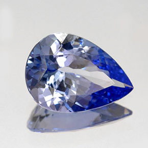 Tanzanite naturale blu da 1,43 ct, taglio a pera, IF